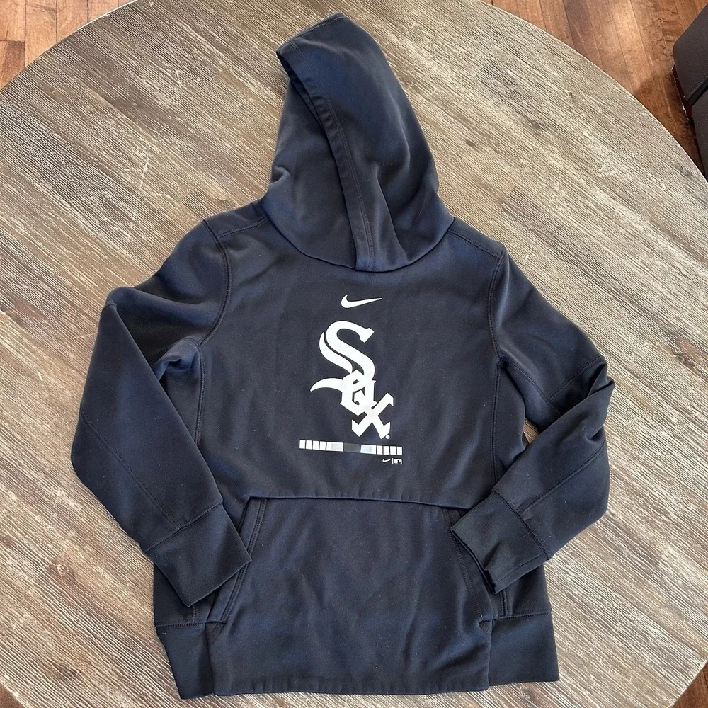 Nike MLB Authentic Chicago White Sox Pullover Fleece Hoodie Boys‎ Small Black